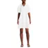 Women's Elbow Sleeve Eyelet Knee Length Shirt Dress, Front