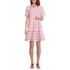 Women's Elbow Sleeve Eyelet Knee Length Shirt Dress, Front