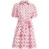 Women's Elbow Sleeve Eyelet Knee Length Shirt Dress