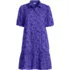Women's Petite Elbow Sleeve Eyelet Knee Length Shirt Dress, Front