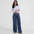 Women's Tall Lightweight Denim Mid Rise Pleated Slouchy Jeans, alternative image