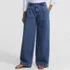 Women's Tall Lightweight Denim Mid Rise Pleated Slouchy Jeans, Front