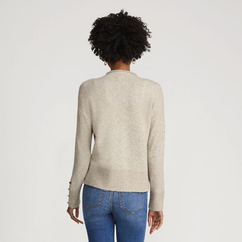  Lands' End Sot Touch Stehkragenpullover Mit ärmelknöpfen, Damen, Größe:32-34 Petite, Beige, Polyacryl/woll-mischung/nylon-mischung, By Lands' End 