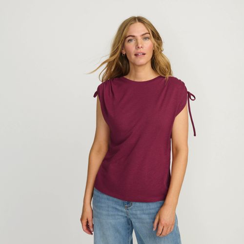  Lands' End Leinenmix-shirt Mit Geraffter Schulter, Damen, Größe:32-34 Regular, Rot, Leinen/viskose, By Lands' End 