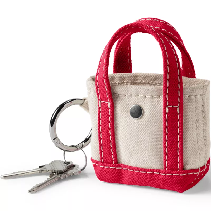 Micro Canvas Tote Charm, Front