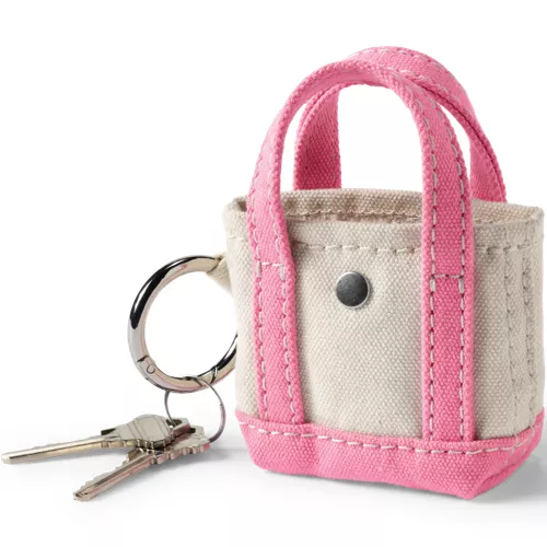 Micro Canvas Tote Charm, Front