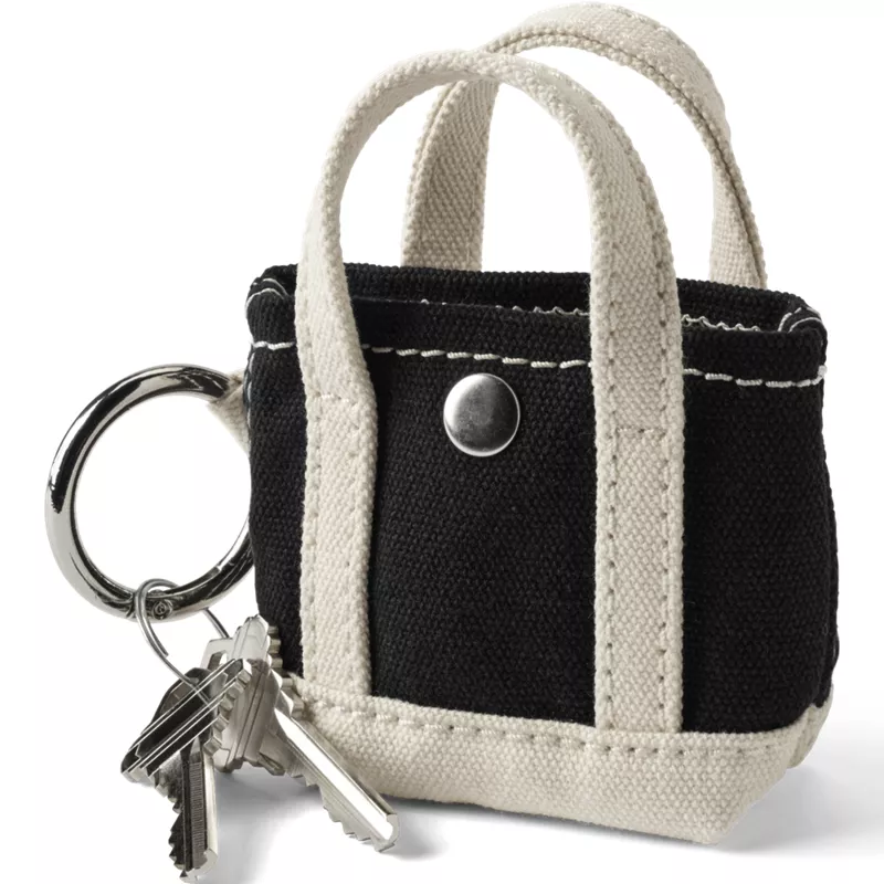 Micro Canvas Tote Charm, Front