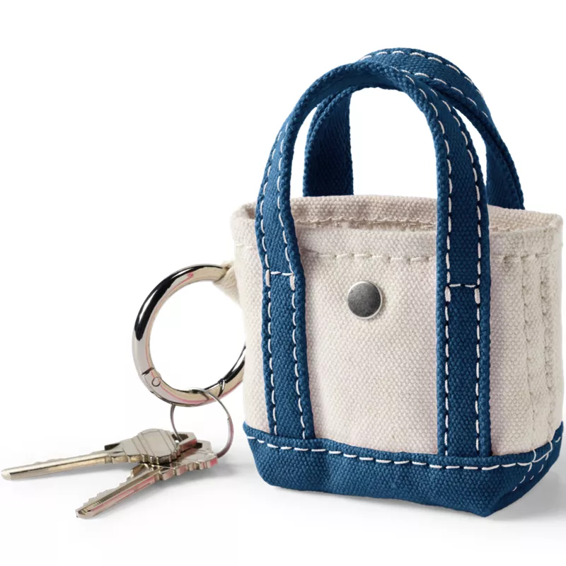 Micro Canvas Tote Charm, Front