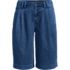 Women's Lightweight Denim Mid Rise Pleated 12" Slouchy Shorts, Front
