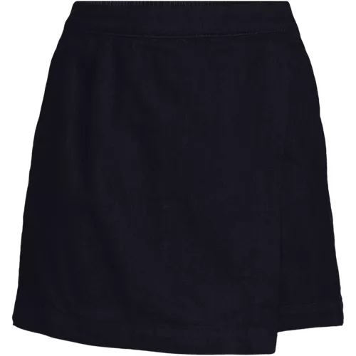 Women's Plus Size Lightweight Denim Above the Knee Skort, Front