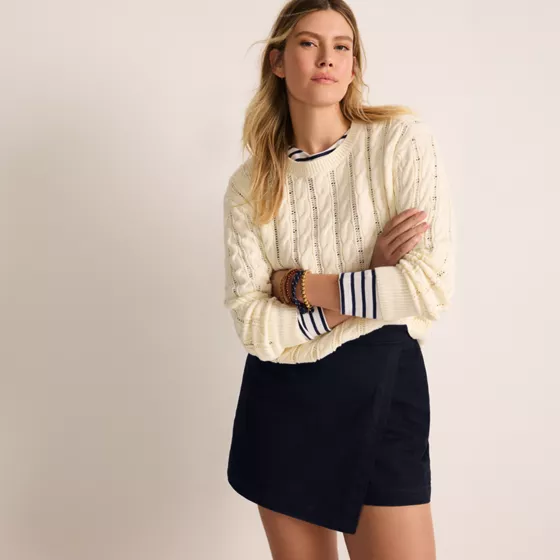 Women's Lightweight Denim Above the Knee Skort - primary