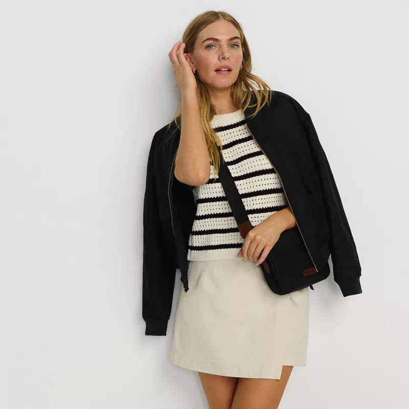 Women's Lightweight Denim Above the Knee Skort, alternative image