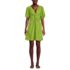 Women's Linen Above the Knee Puff Sleeve Dress, Front