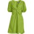 Women's Linen Above the Knee Puff Sleeve Dress, Front