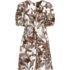 Women's Linen Above the Knee Puff Sleeve Dress, Front
