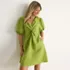 Women's Linen Above the Knee Puff Sleeve Dress, alternative image