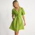Women's Linen Above the Knee Puff Sleeve Dress, alternative image