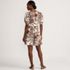Women's Linen Above the Knee Puff Sleeve Dress, Back