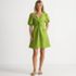 Women's Linen Above the Knee Puff Sleeve Dress, Front