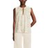 Women's Linen Blend Notch Neck Swing Tank Top, Front