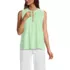 Women's Linen Blend Notch Neck Swing Tank Top, Front