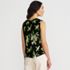 Women's Linen Blend Notch Neck Swing Tank Top, Back