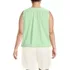 Women's Plus Size Linen Blend Notch Neck Swing Tank Top, Back