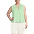 Women's Plus Size Linen Blend Notch Neck Swing Tank Top, Front
