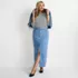 Women's Plus Size Soft Denim Maxi Skirt, alternative image