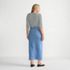 Women's Plus Size Soft Denim Maxi Skirt, Back