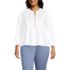 Women's Plus Size Lightweight Jersey Button Pintuck Top, Front