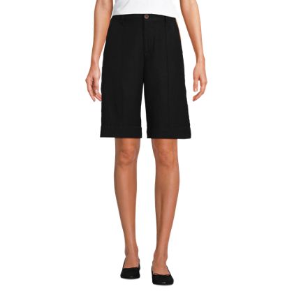 Women's Linen Blend High Rise Pintuck 12" Bermuda Shorts - image 4