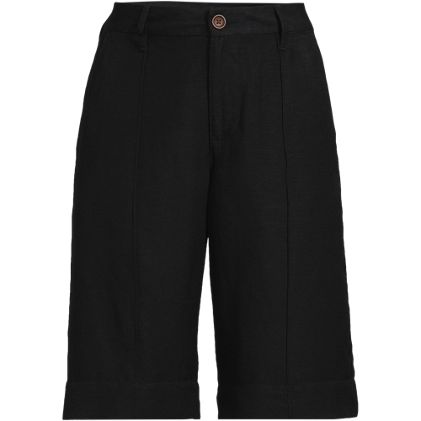 Women's Linen Blend High Rise Pintuck 12" Bermuda Shorts - image 3