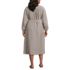 Women's Plus Size Linen Long Sleeve Midi Shirt Dress, Back