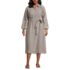 Women's Plus Size Linen Long Sleeve Midi Shirt Dress, Front
