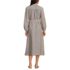 Women's Petite Linen Long Sleeve Midi Shirt Dress, Back
