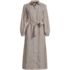 Women's Plus Size Linen Long Sleeve Midi Shirt Dress, Front