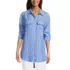 Women's Linen Roll Sleeve Relaxed Tunic Top, alternative image