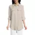 Women's Linen Roll Sleeve Relaxed Tunic Top, alternative image