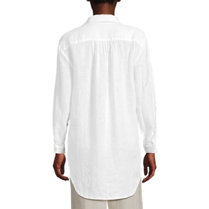 Women's Linen Roll Sleeve Relaxed Tunic Top - image 3
