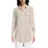 Women's Linen Roll Sleeve Relaxed Tunic Top, Front
