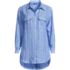 Women's Linen Roll Sleeve Relaxed Tunic Top, Front