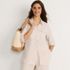 Women's Linen Roll Sleeve Relaxed Tunic Top, alternative image