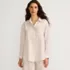 Women's Linen Roll Sleeve Relaxed Tunic Top, Front