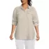 Women's Plus Size Linen Roll Sleeve Relaxed Tunic Top, alternative image