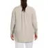 Women's Plus Size Linen Roll Sleeve Relaxed Tunic Top, Back