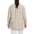 Women's Plus Size Linen Roll Sleeve Relaxed Tunic Top, Back
