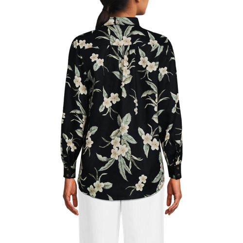 Women's Linen Long Sleeve Feminine Shirt, Back