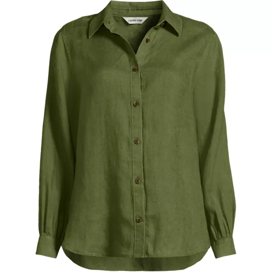 Women's Linen Long Sleeve Feminine Shirt - primary