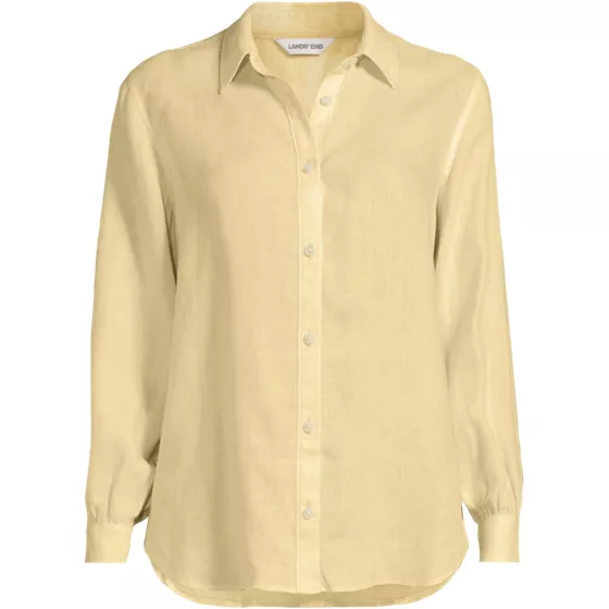 Women's Tall Linen Long Sleeve Feminine Shirt - primary